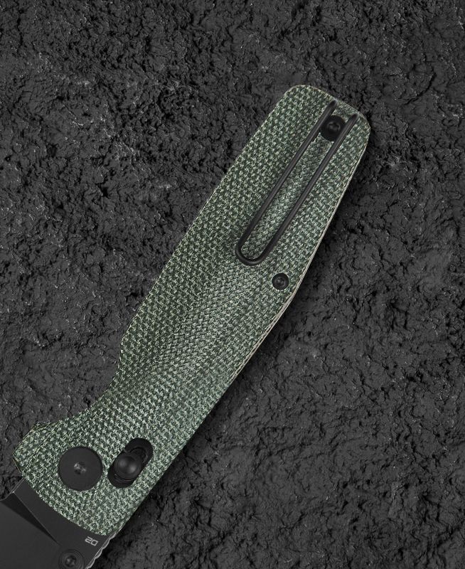 BESTECH Zatvárací nôž SLASHER BarLock Black SW - green micarta (BG56B-2)