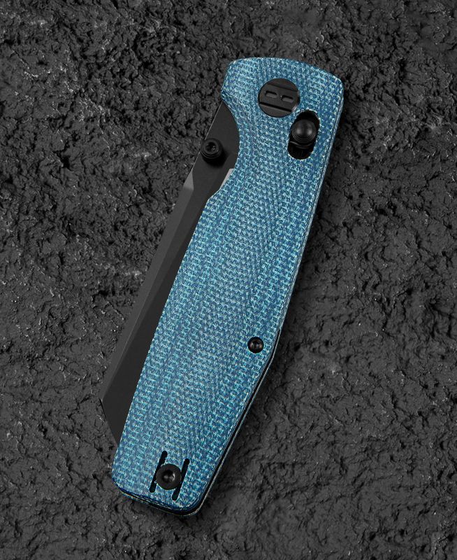 BESTECH Zatvárací nôž SLASHER BarLock Black SW - blue micarta (BG56C-2)