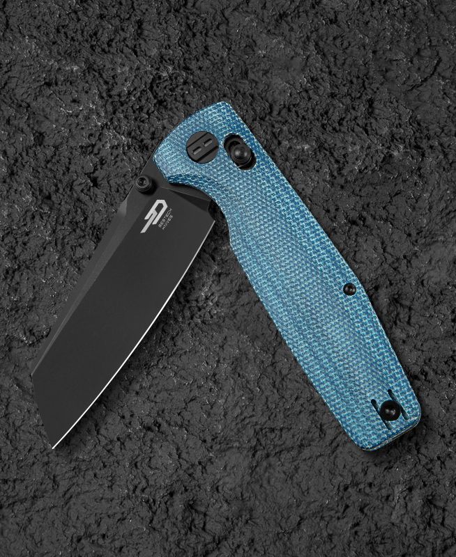 BESTECH Zatvárací nôž SLASHER BarLock Black SW - blue micarta (BG56C-2)