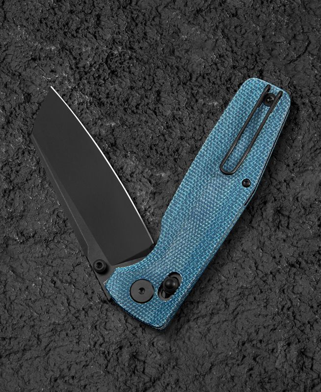 BESTECH Zatvárací nôž SLASHER BarLock Black SW - blue micarta (BG56C-2)