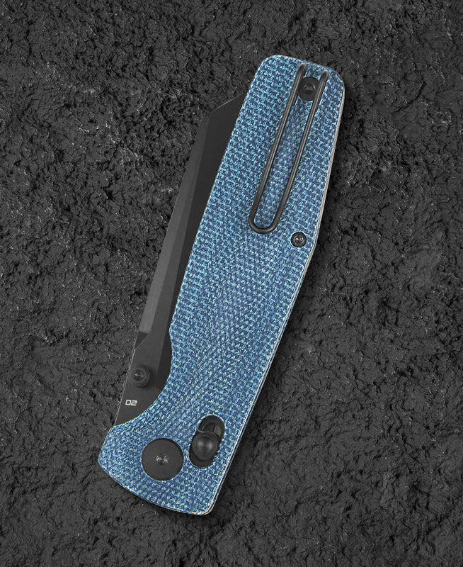 BESTECH Zatvárací nôž SLASHER BarLock Black SW - blue micarta (BG56C-2)