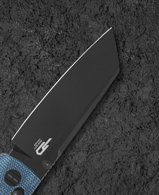 BESTECH Zatvárací nôž SLASHER BarLock Black SW - blue micarta (BG56C-2)