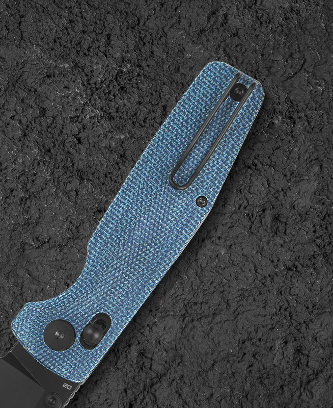 BESTECH Zatvárací nôž SLASHER BarLock Black SW - blue micarta (BG56C-2)