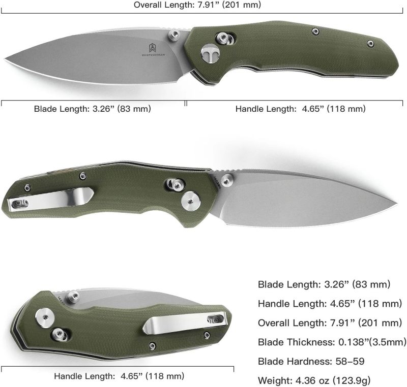 BESTECH Zatvárací nôž RONAN BarLock - OD green (BMK02E)
