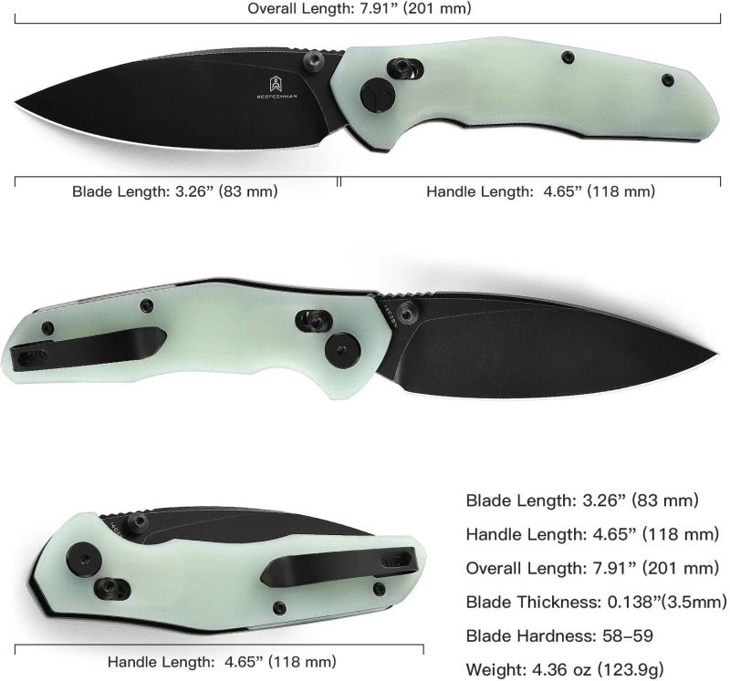 BESTECH Zatvárací nôž RONAN BarLock Black PVD - jade (BMK02I)