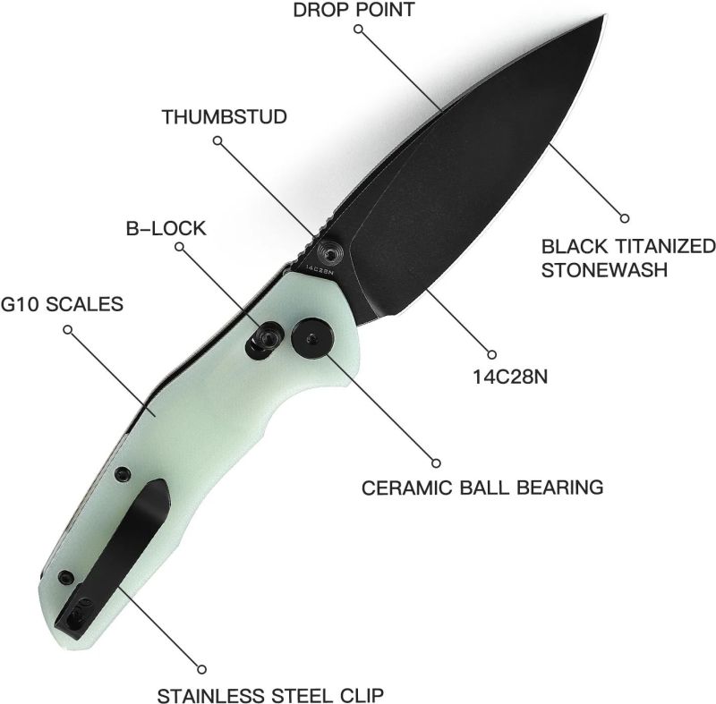 BESTECH Zatvárací nôž RONAN BarLock Black PVD - jade (BMK02I)