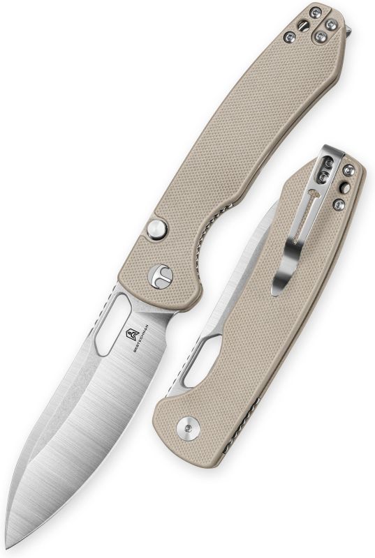 BESTECH Zatvárací nôž FIREBIRD ButtonLinerLock - beige (BMK05B)