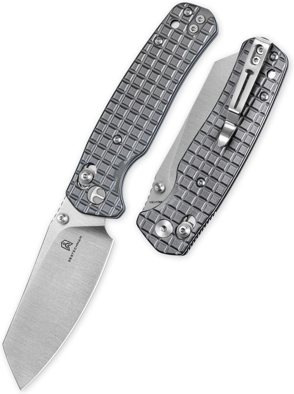 BESTECH Zatvárací nôž CICADA'S WING BarLock - Grey PVD (BMK06-S-1)
