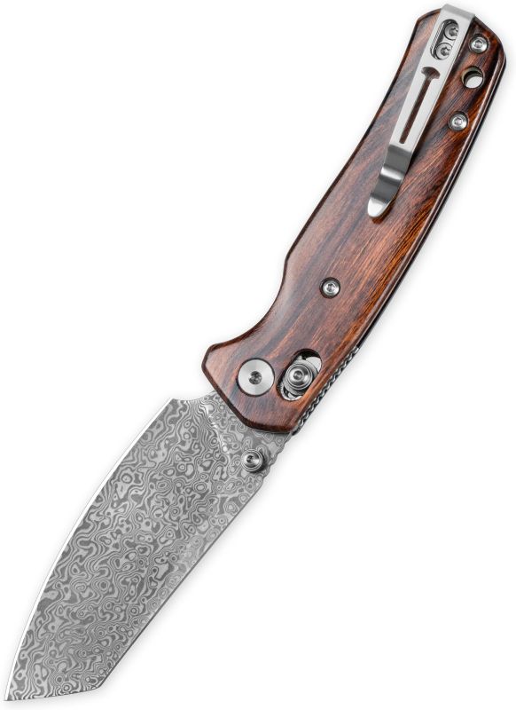 BESTECH Zatvárací nôž CICADA'S WING BarLock Damascus - desert ironwood (BMK06-W-4)