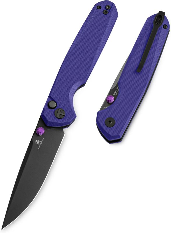 BESTECH Zatvárací nôž VELIX ButtonLock Black PVD - purple (BMK07F)