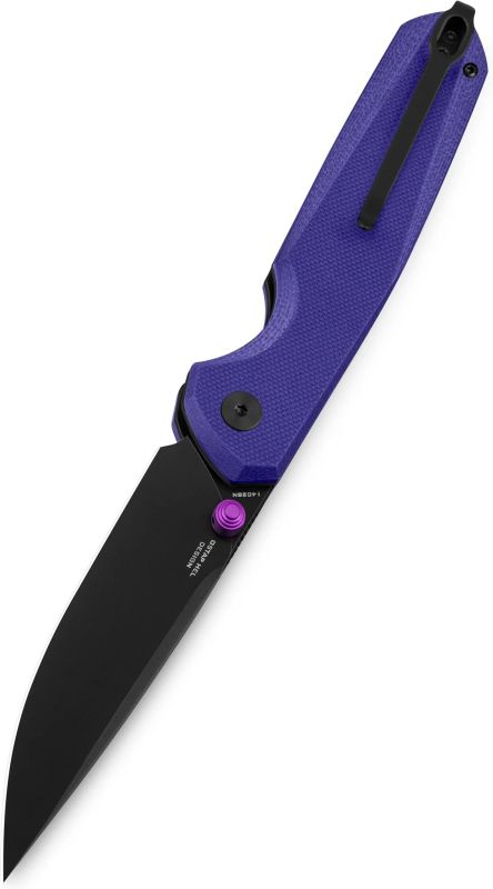 BESTECH Zatvárací nôž VELIX ButtonLock Black PVD - purple (BMK07F)