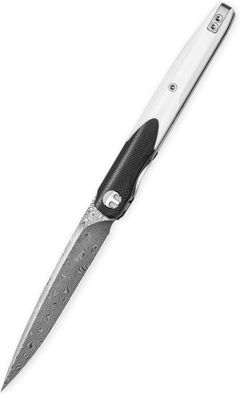 BESTECH Zatvárací nôž LANZA LinerLock Damascus - black / white (BMK14-D-1)