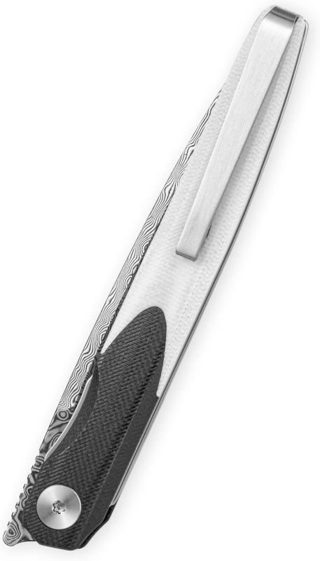 BESTECH Zatvárací nôž LANZA LinerLock Damascus - black / white (BMK14-D-1)