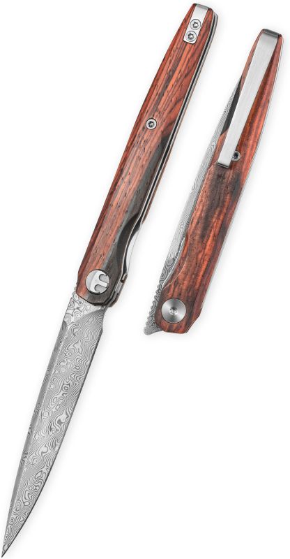 BESTECH Zatvárací nôž LANZA LinerLock Damascus - rosewood (BMK14-D-3)