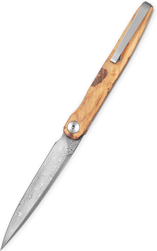 BESTECH Zatvárací nôž LANZA LinerLock Damascus - olivewood (BMK14-D-4)