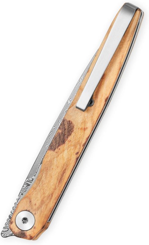 BESTECH Zatvárací nôž LANZA LinerLock Damascus - olivewood (BMK14-D-4)
