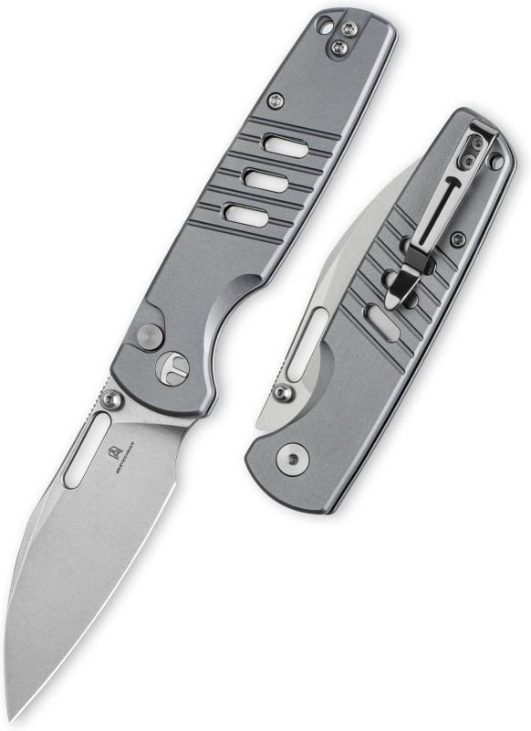 BESTECH Zatvárací nôž VECTOR ButtonLock - grey (BMK15B)