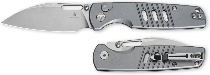 BESTECH Zatvárací nôž VECTOR ButtonLock - grey (BMK15B)