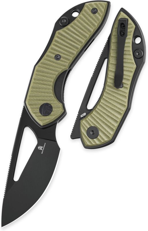 BESTECH Zatvárací nôž TRIASSIC LinerLock Black PVD - OD green (BMK17D)