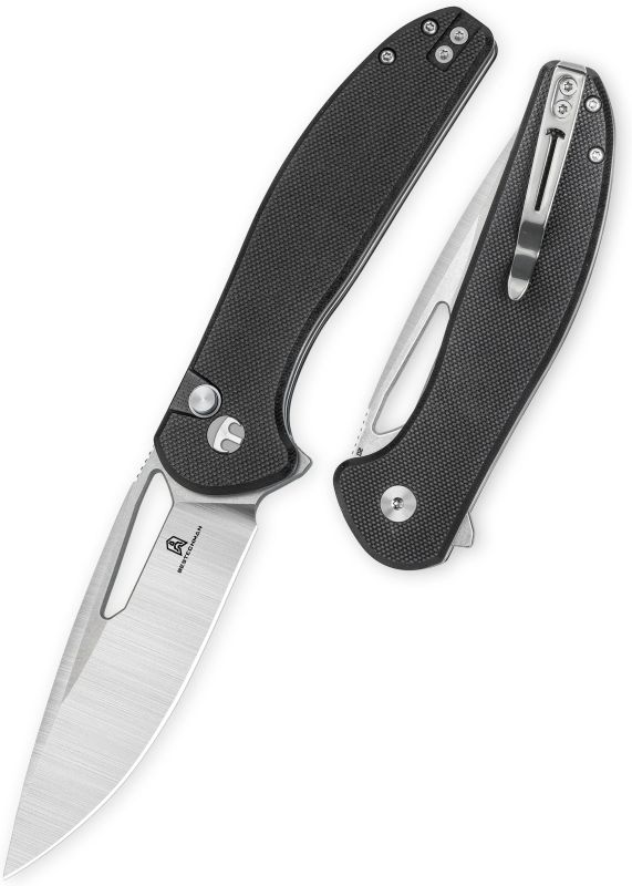 BESTECH Zatvárací nôž WHALEFIN ButtonLock - black (BMK18A)