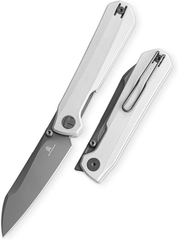 BESTECH Zatvárací nôž CURVEE LinerLock Grey PVD - white (BMK20D)