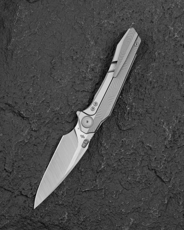BESTECH Zatvárací nôž WET NELLIE ButtonFrameLock - dark bead blasted grey (BT2505B)