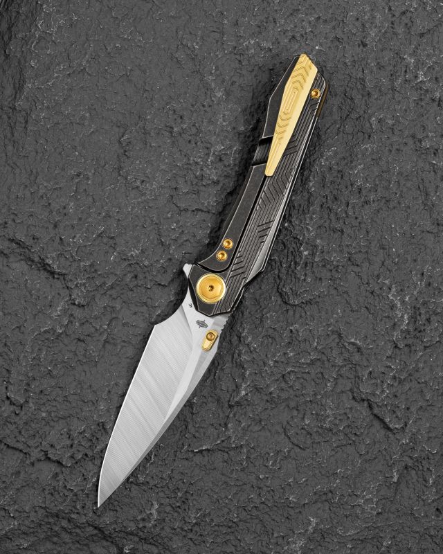 BESTECH Zatvárací nôž WET NELLIE ButtonFrameLock - black bronze SW (BT2505C)