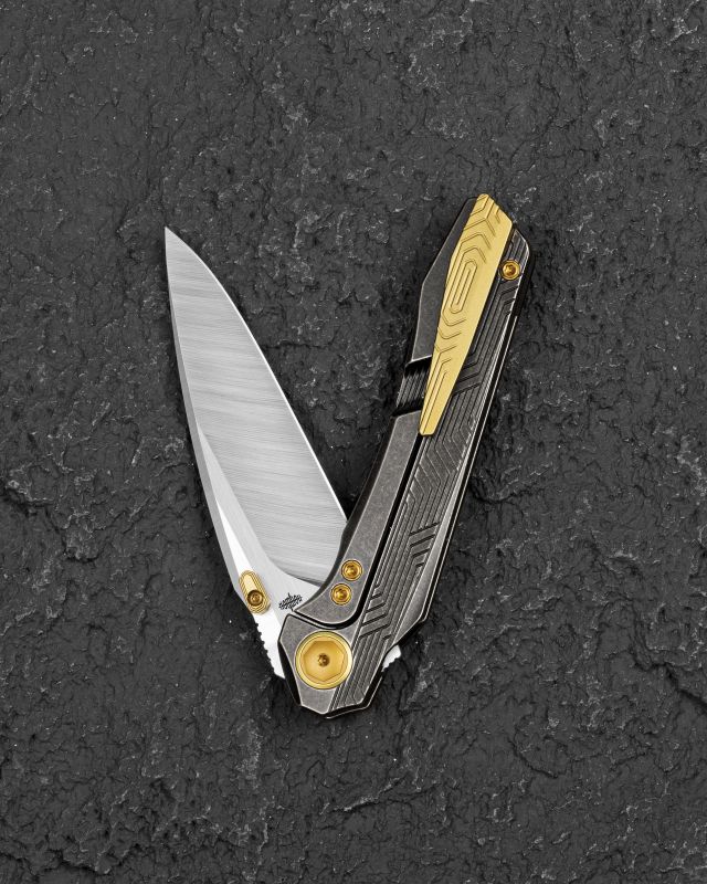 BESTECH Zatvárací nôž WET NELLIE ButtonFrameLock - black bronze SW (BT2505C)