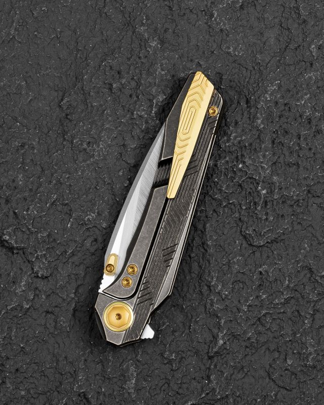 BESTECH Zatvárací nôž WET NELLIE ButtonFrameLock - black bronze SW (BT2505C)