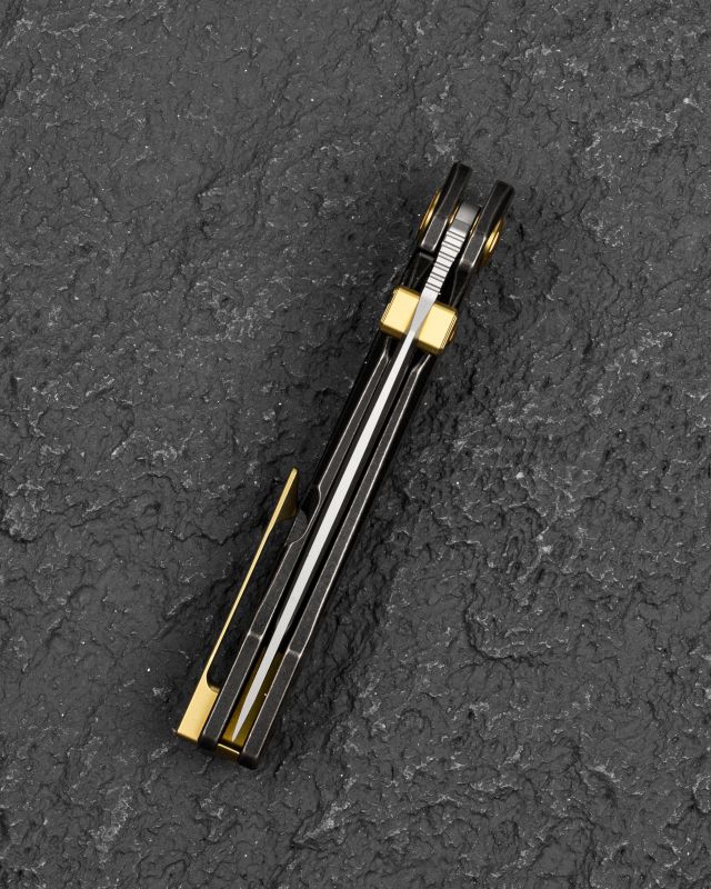 BESTECH Zatvárací nôž WET NELLIE ButtonFrameLock - black bronze SW (BT2505C)