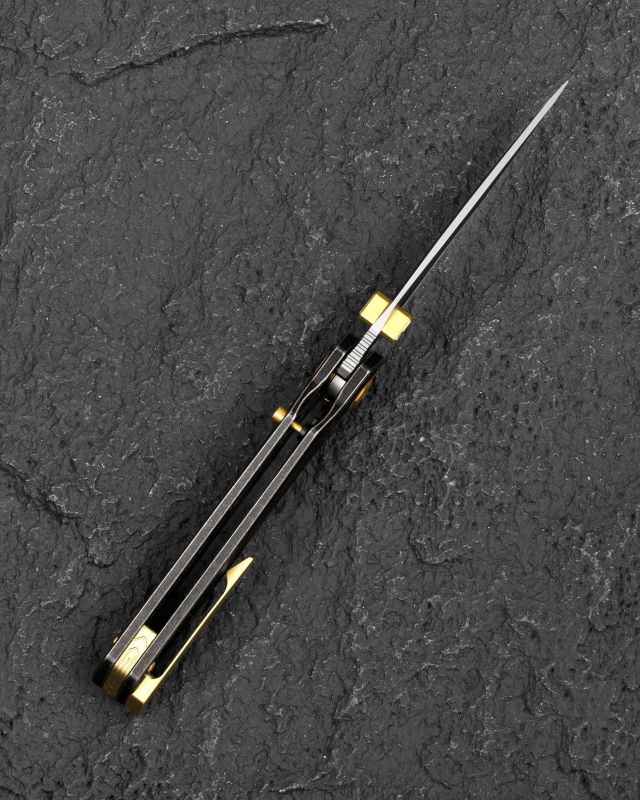 BESTECH Zatvárací nôž WET NELLIE ButtonFrameLock - black bronze SW (BT2505C)