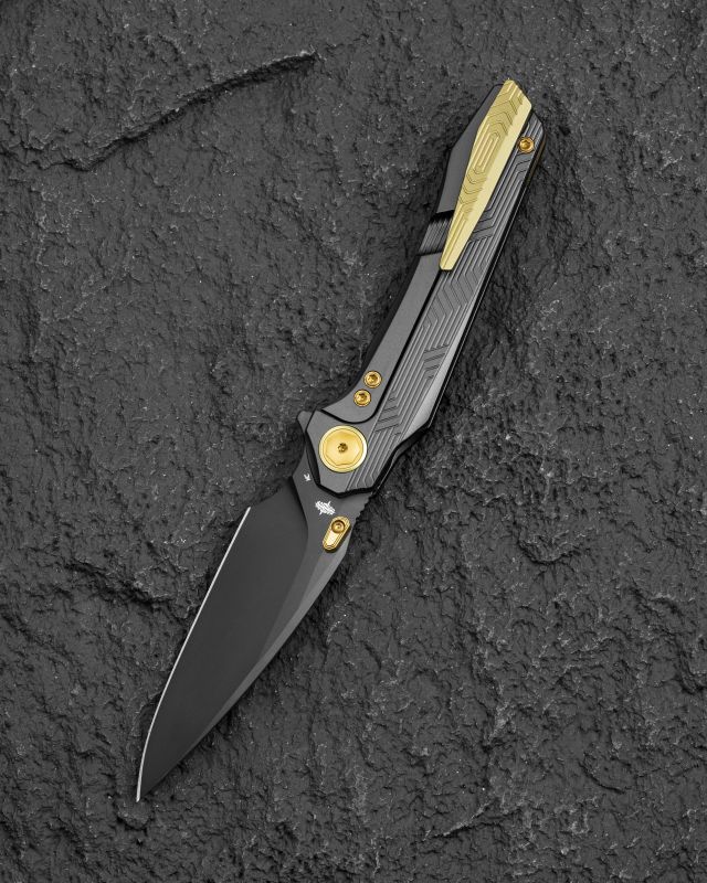 BESTECH Zatvárací nôž WET NELLIE ButtonFrameLock DLC - bead blasted DLC (BT2505G)
