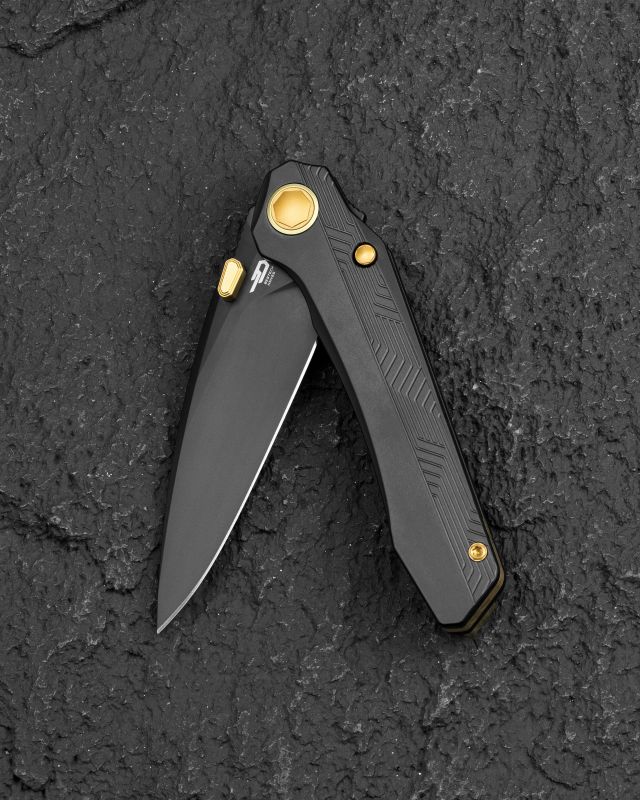 BESTECH Zatvárací nôž WET NELLIE ButtonFrameLock DLC - bead blasted DLC (BT2505G)