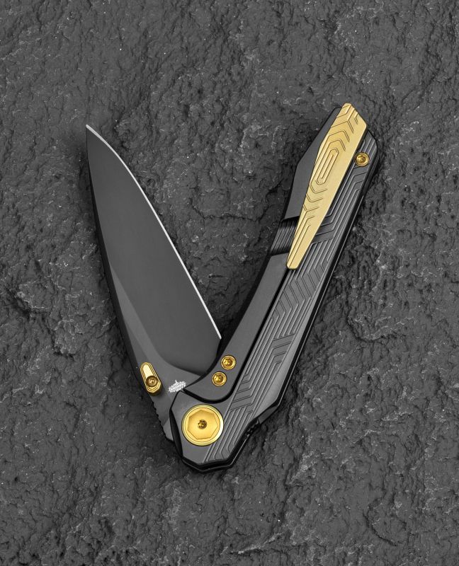 BESTECH Zatvárací nôž WET NELLIE ButtonFrameLock DLC - bead blasted DLC (BT2505G)