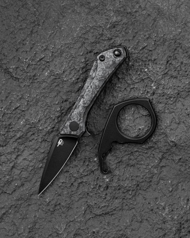 BESTECH Zatvárací nôž DUCI FrameLock Black PVD - carbon marble (BT2605F)