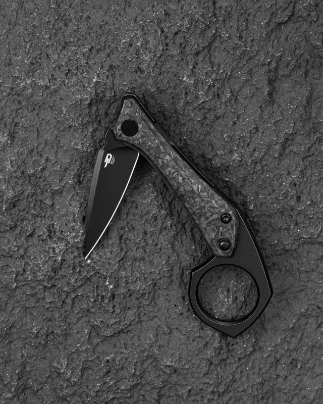 BESTECH Zatvárací nôž DUCI FrameLock Black PVD - carbon marble (BT2605F)