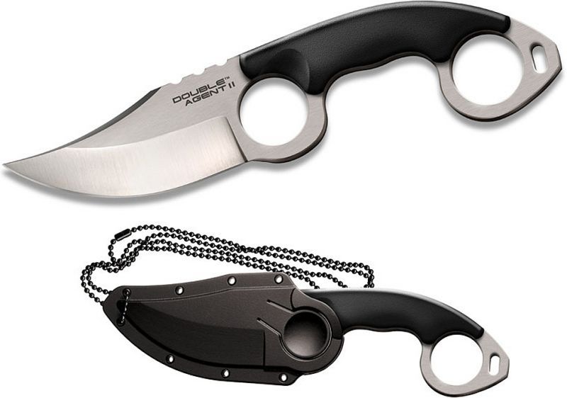 COLD STEEL Nôž s pevnou čepeľou DOUBLE AGENT II PLAIN EDGE CLAM PACK (39FNZ)