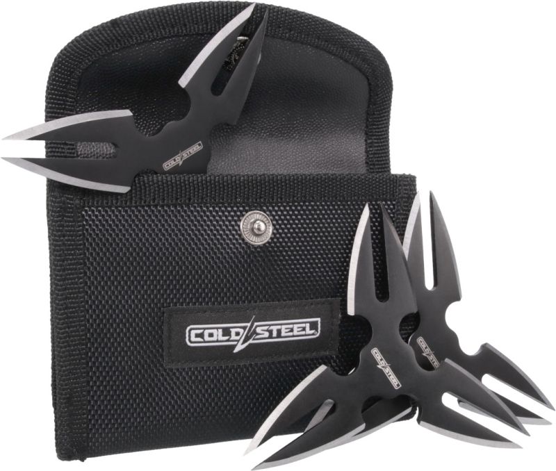 COLD STEEL Vrhacie hviezdice 1.5in Throwing Star s puzdrom, 3ks (TH-15STR3PK)