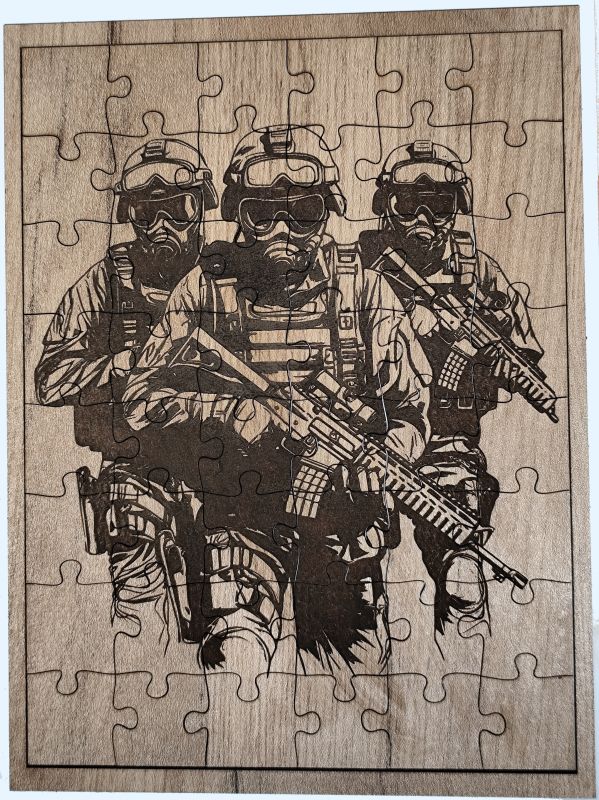 Muničák Drevené puzzle, vojaci