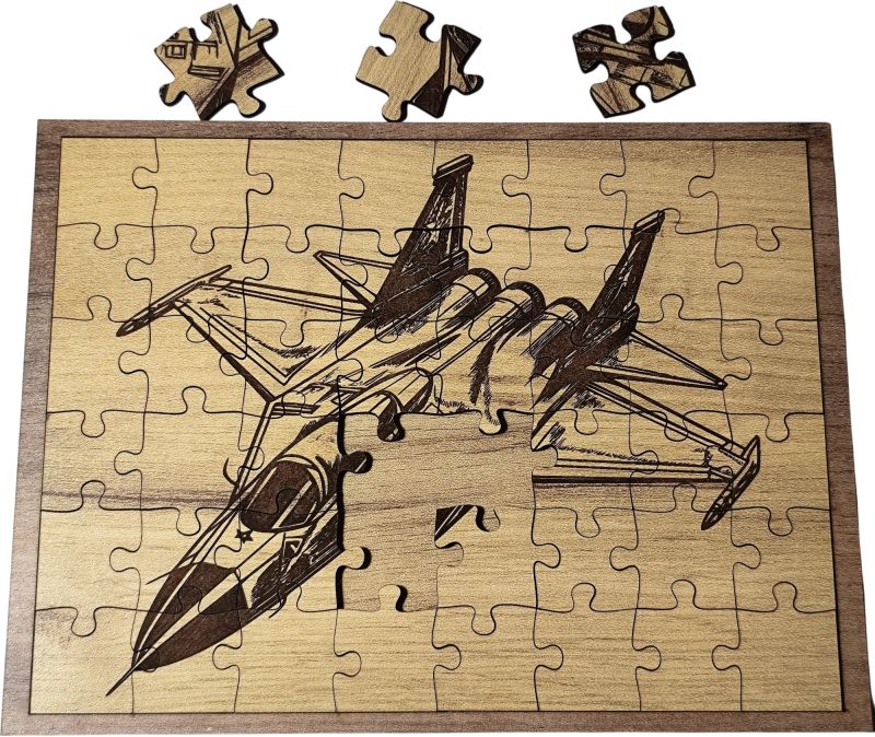 Muničák Drevené puzzle, stíhačka