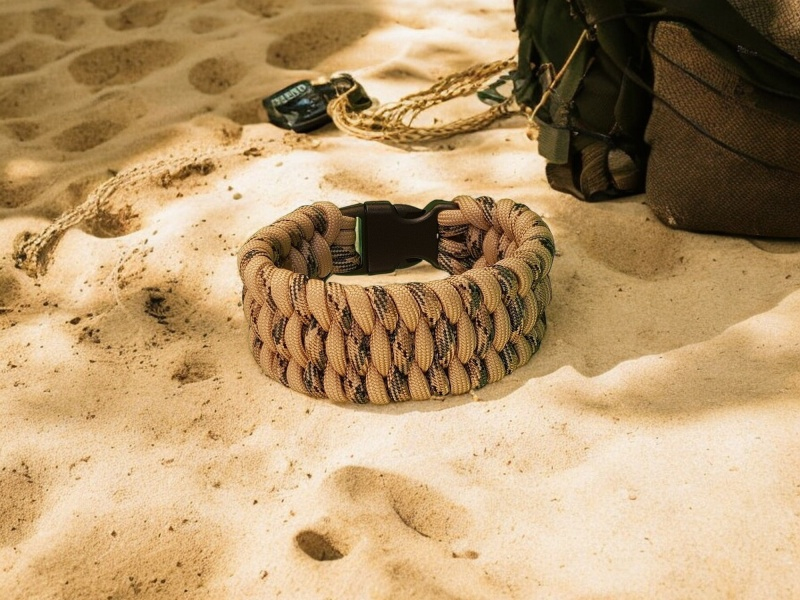 Paracord náramok Korytnačka - multicam / tan