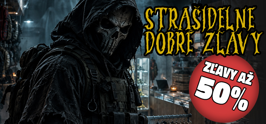 Halloween výpredaj Muničák – strašidelne dobré zľavy na outdoorové airsoft a taktické vybavenie